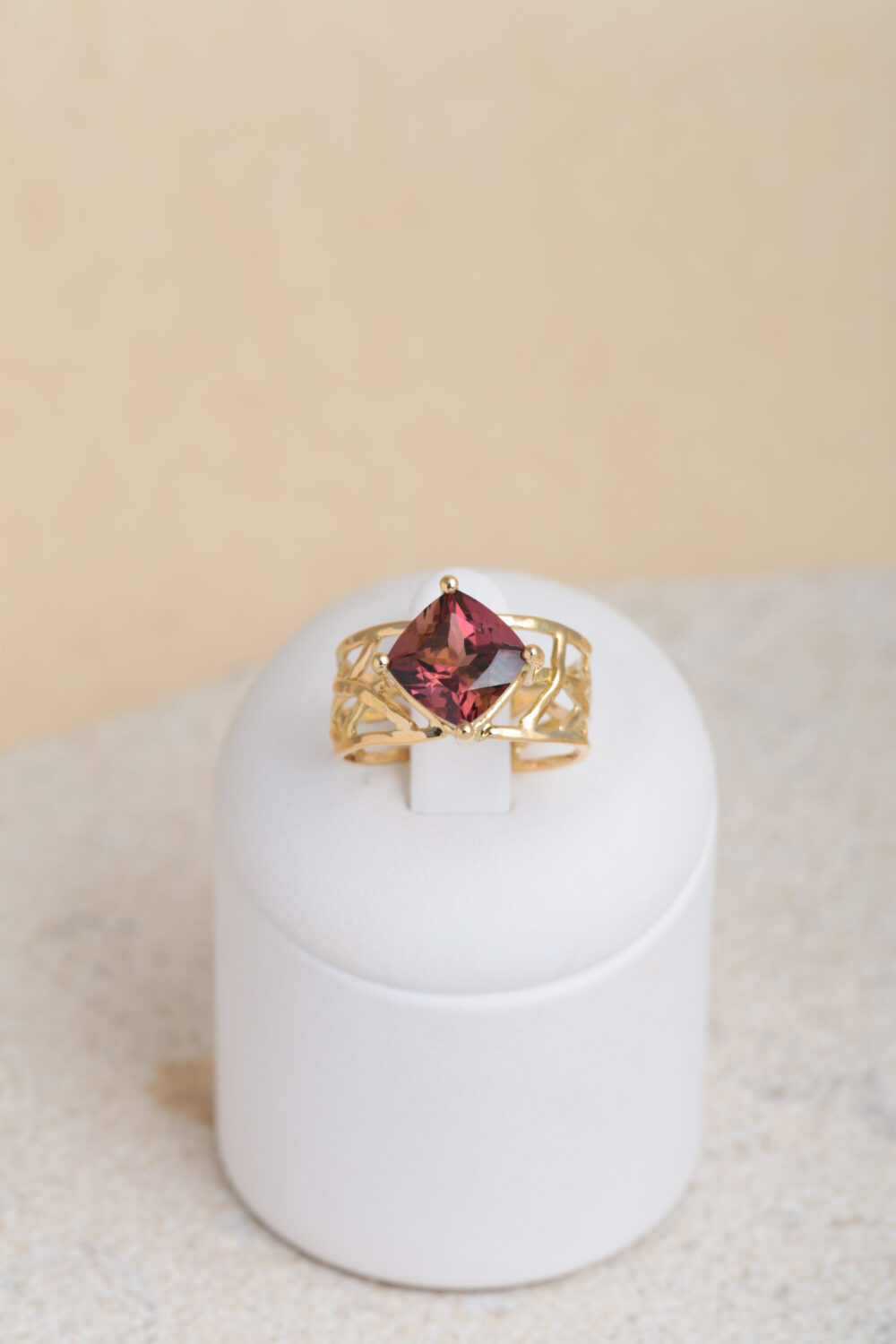 Pink tourmaline ring