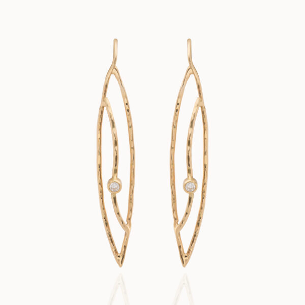 Diamond earrings crafted from 18-karat gold with two brilliant cut diamonds.