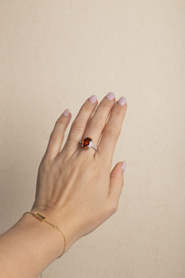 Diamond and Zircon ring by Pascale Masselis