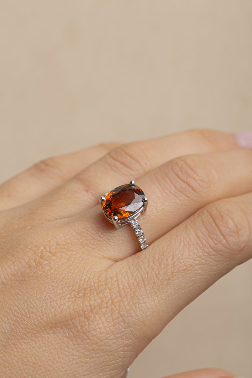 Diamond and Zircon ring by Pascale Masselis